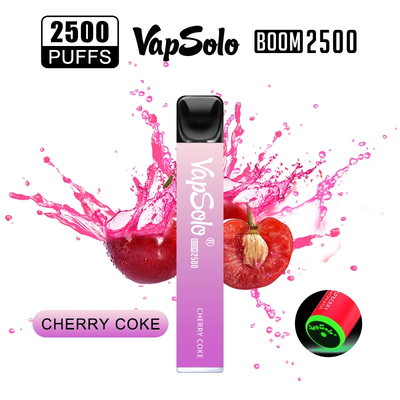 Latest Products in Market Salt Nicotine 20mg Vapsolo Boom Colorful Smoking Vapes E Hookah E Shisha 2500 Puffs