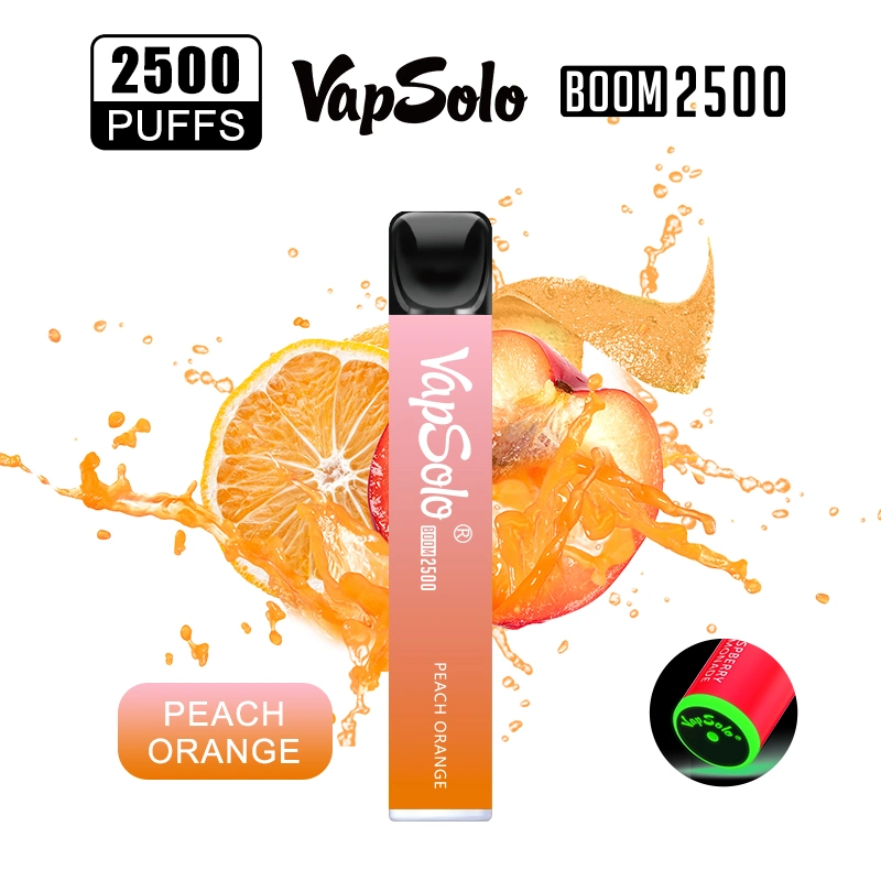 Latest Products in Market Salt Nicotine 20mg Vapsolo Boom Colorful Smoking Vapes E Hookah E Shisha 2500 Puffs