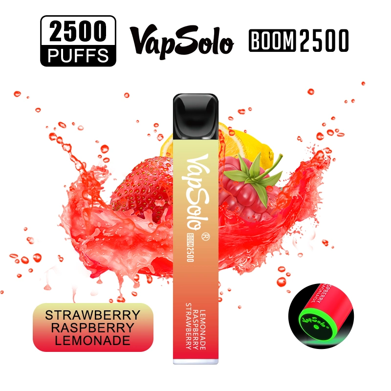 Latest Products in Market Salt Nicotine 20mg Vapsolo Boom Colorful Smoking Vapes E Hookah E Shisha 2500 Puffs